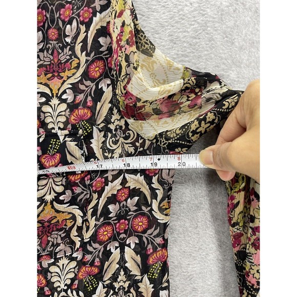 Band of Gypsies Women's Blouse Button Front Long Sleeve XS Sheer Boho - Picture 7 of 10